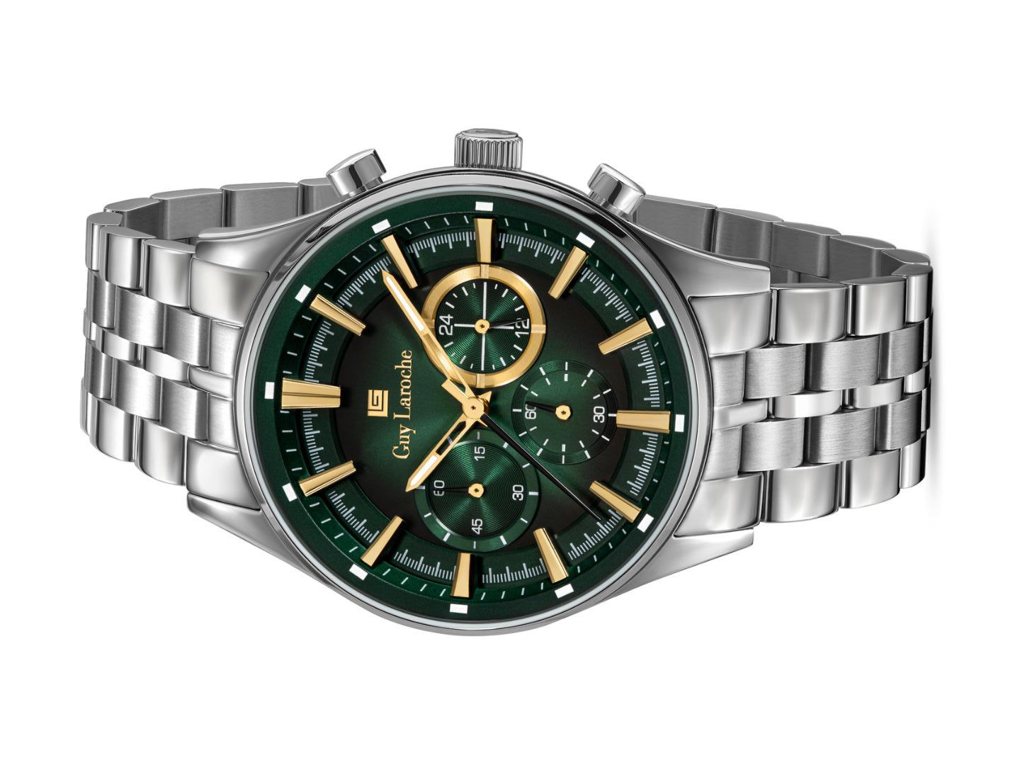 Guy Laroche RICHARD Green Round Dial | Chronograph Watch For Men's | GLWGG0003703