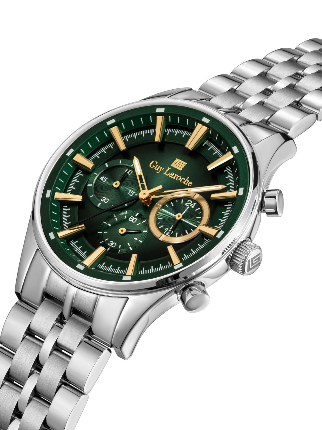 Guy Laroche RICHARD Green Round Dial | Chronograph Watch For Men's | GLWGG0003703