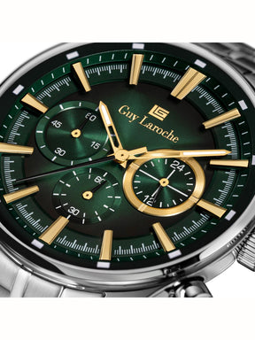 Guy Laroche RICHARD Green Round Dial | Chronograph Watch For Men's | GLWGG0003703