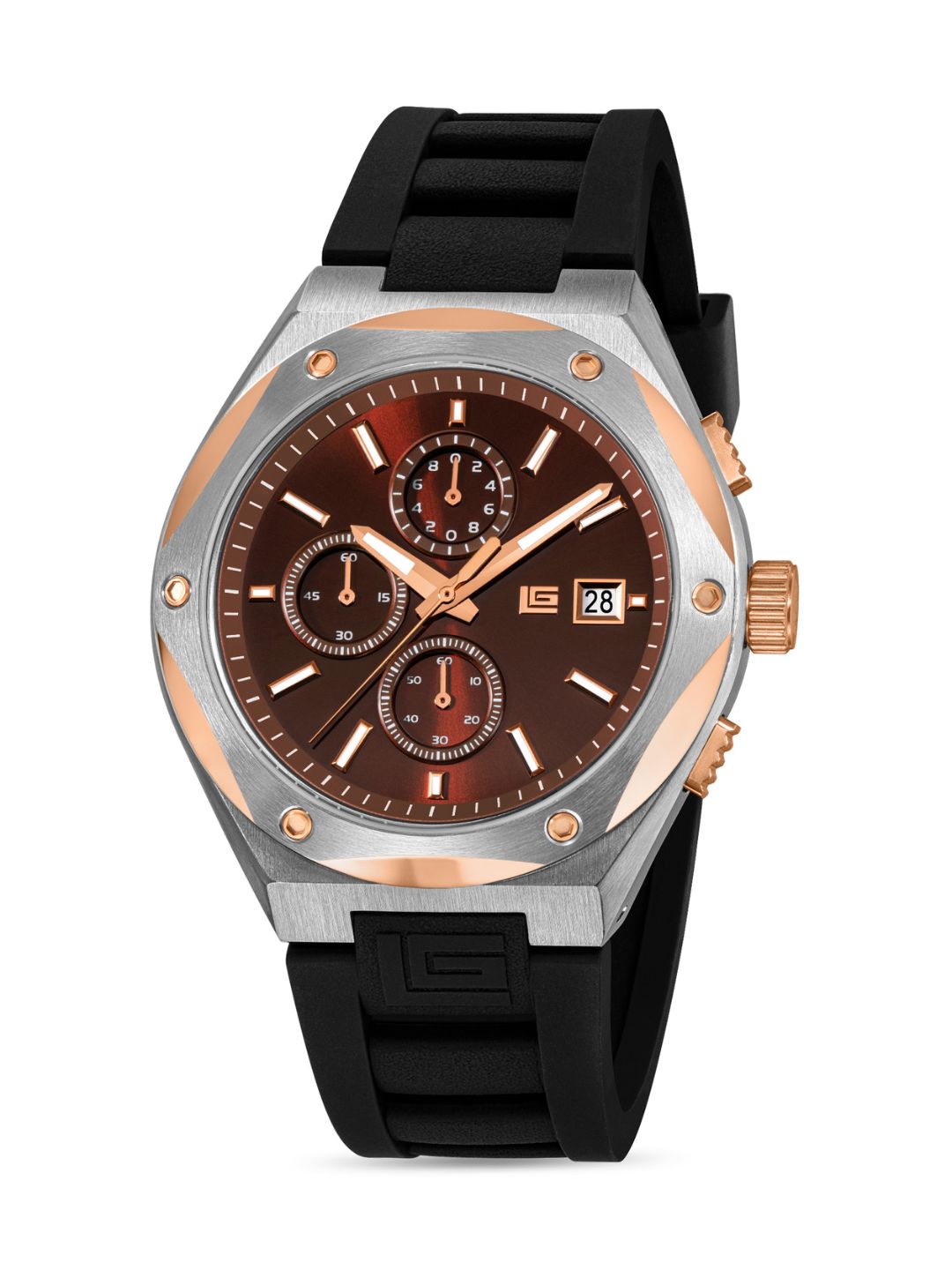 Guy Laroche RENAUD Brown Round Dial | Chronograph Watch For Men's | GLWGM0003604