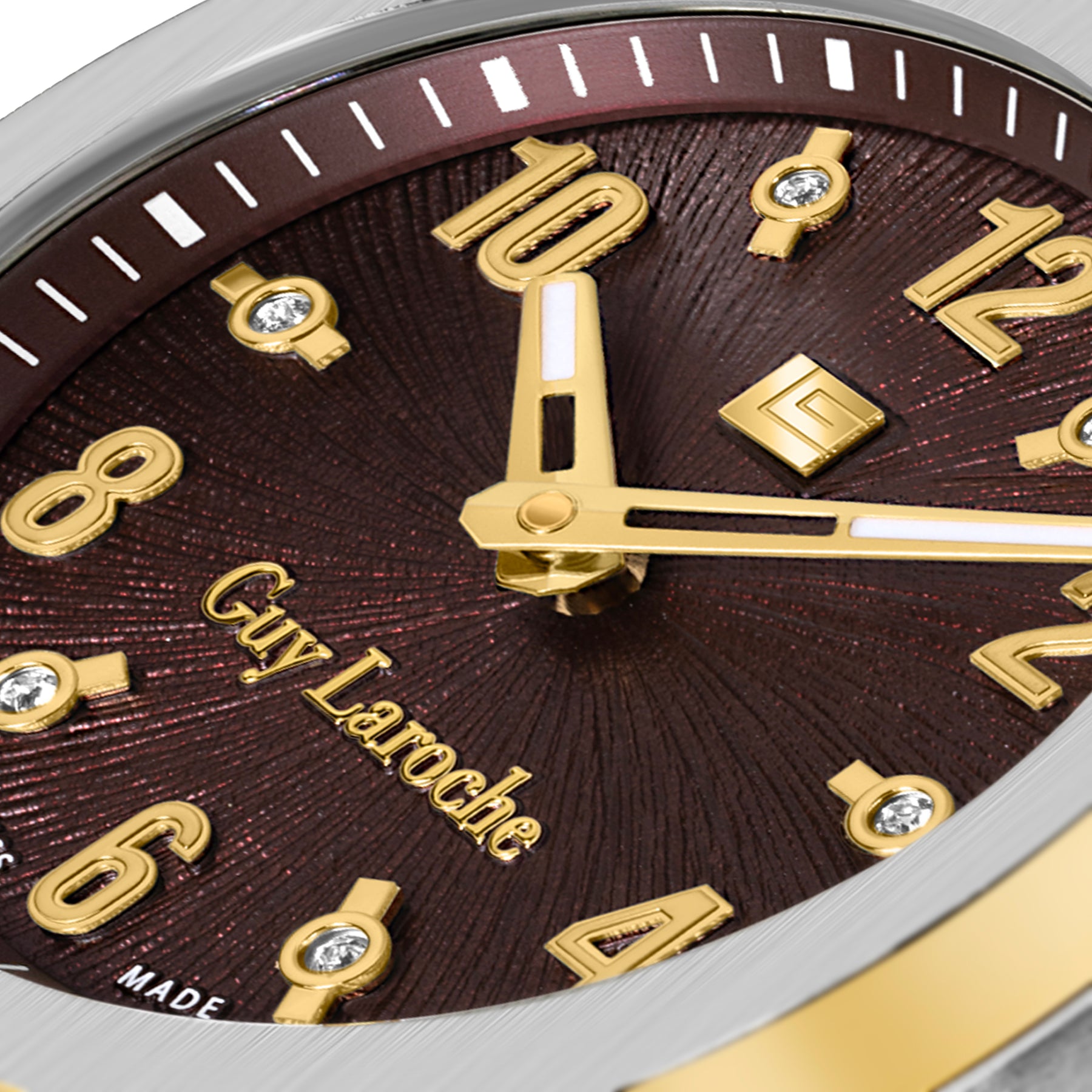 Guy Laroche Charlie 2 Hands Brown Dial Silver Watch for Women - GLWLG0000322