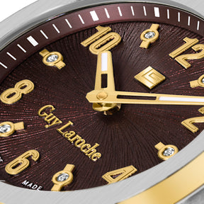 Guy Laroche Charlie 2 Hands Brown Dial Silver Watch for Women - GLWLG0000322