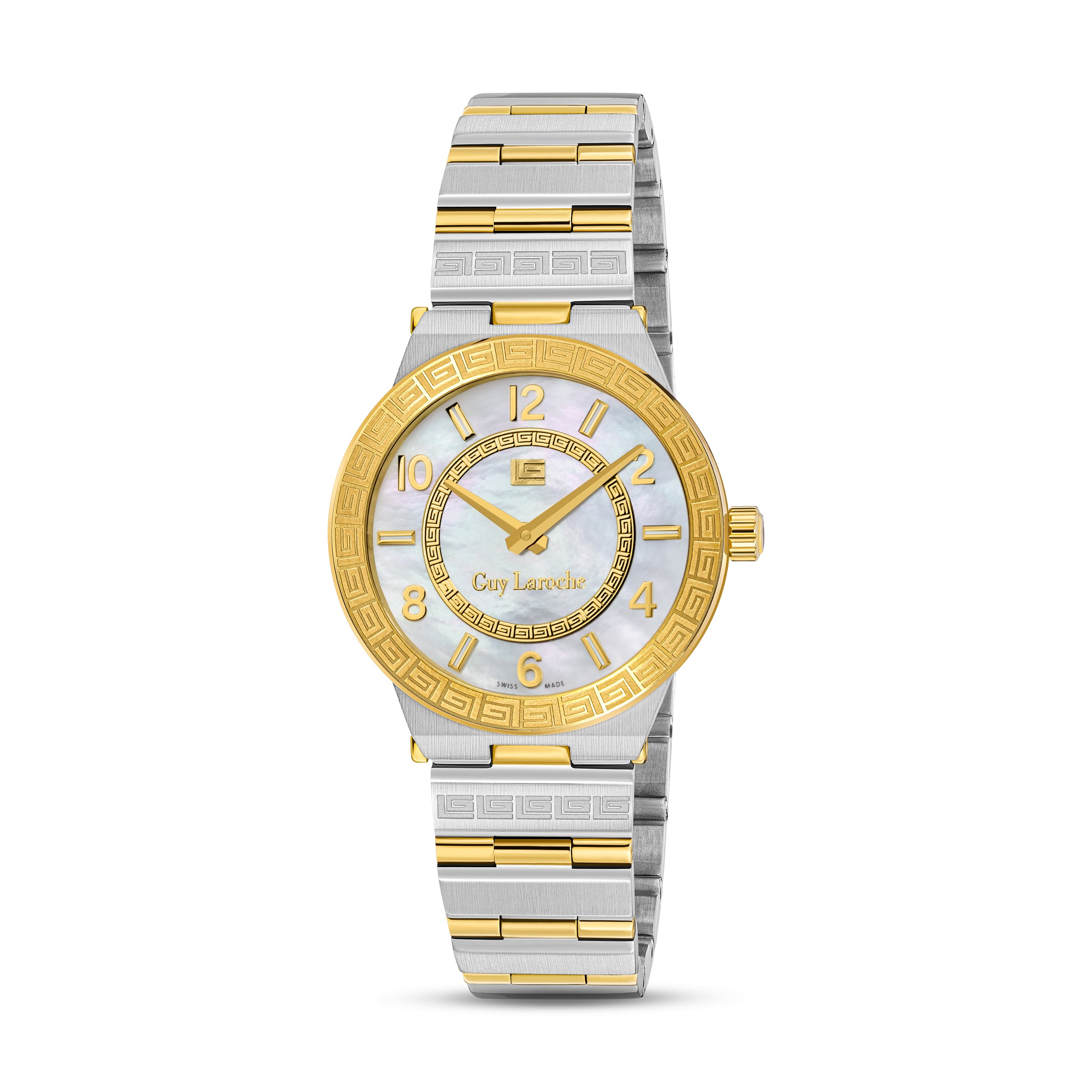 Guy Laroche Sacha 2 Hands Brown Dial White MOP Watch for Women - GLWLG0000423