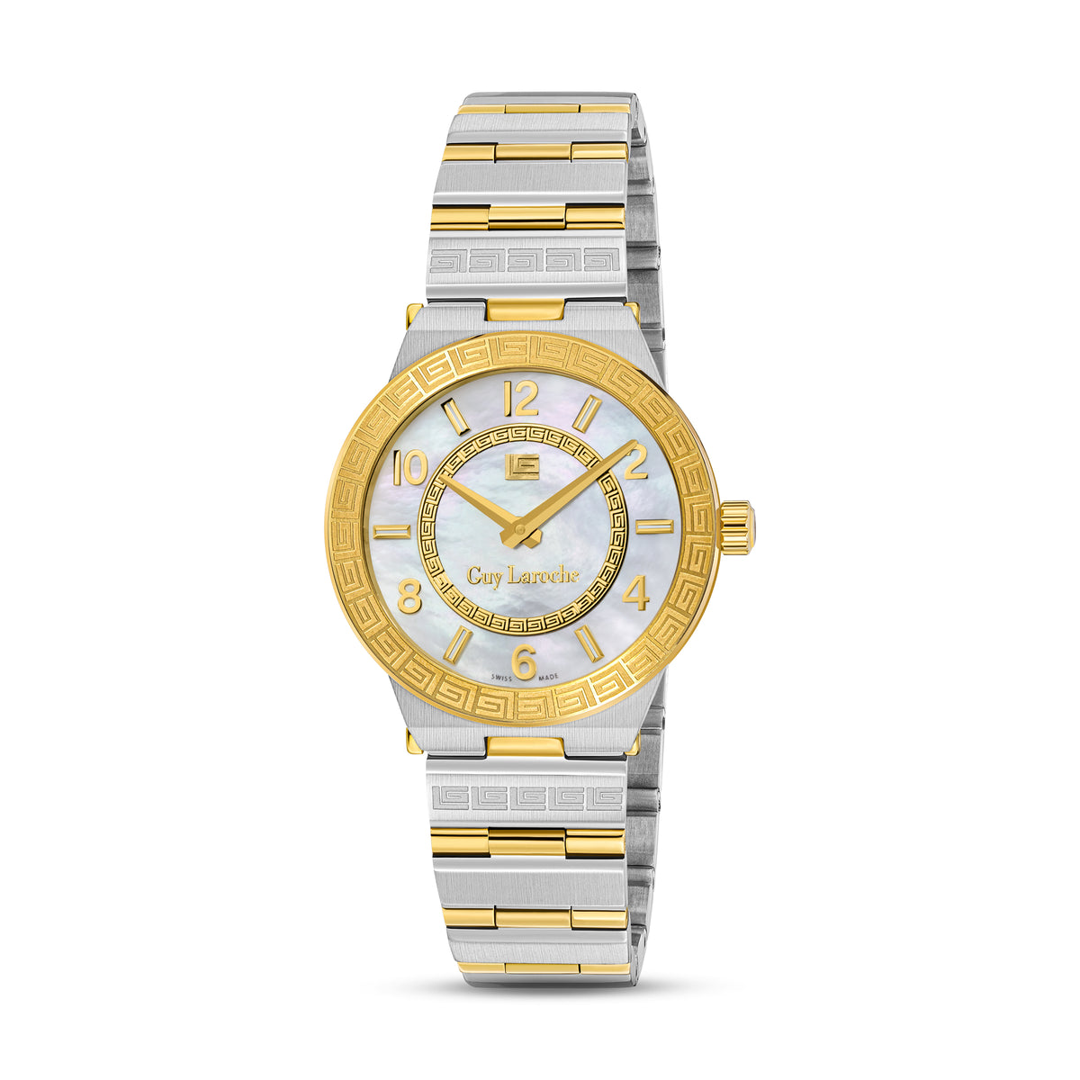 Guy Laroche Sacha 2 Hands Brown Dial White MOP Watch for Women - GLWLG0000423