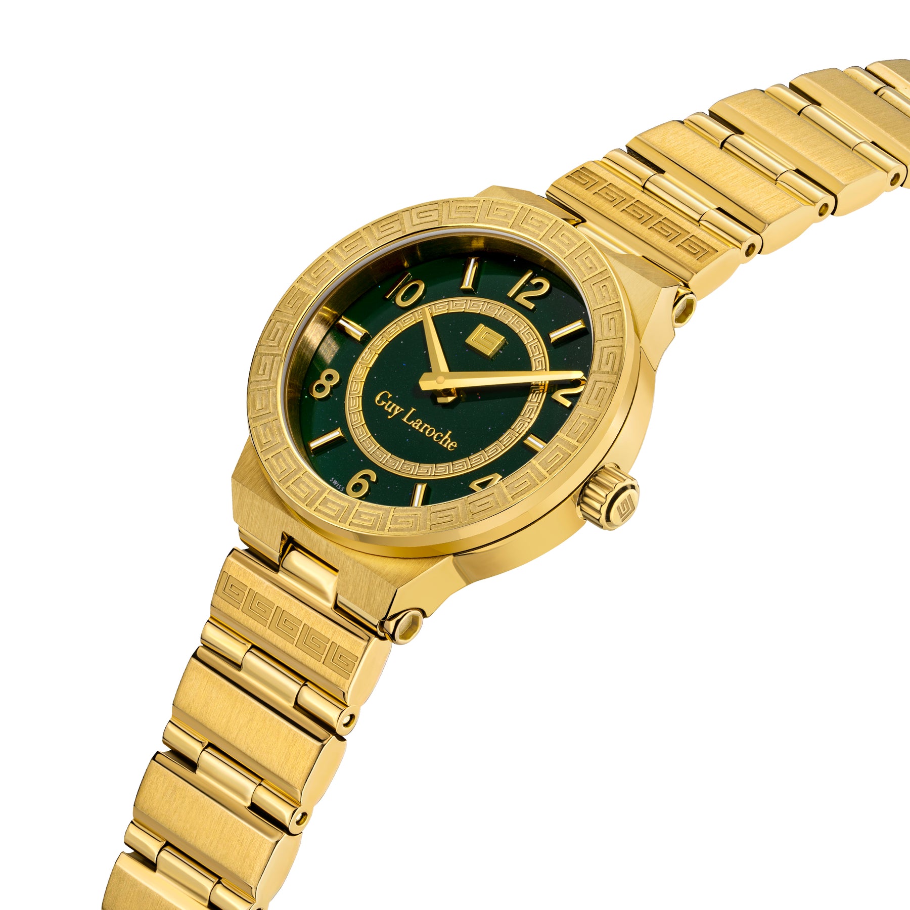 Guy Laroche Sacha 2 Hands Brown Dial Green Glittered MOP Watch for Women - GLWLG0000425