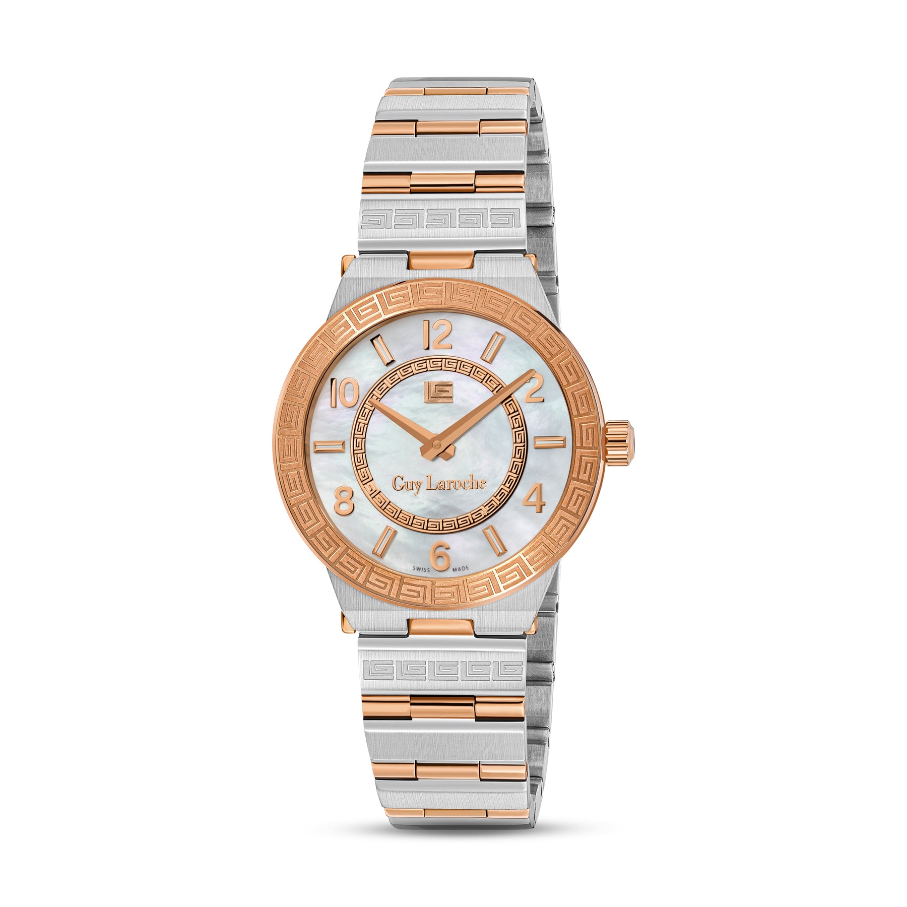 Guy Laroche Sacha 2 Hands Brown Dial White MOP Watch for Women - GLWLG0000426