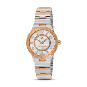 Guy Laroche Sacha 2 Hands Brown Dial White MOP Watch for Women - GLWLG0000426