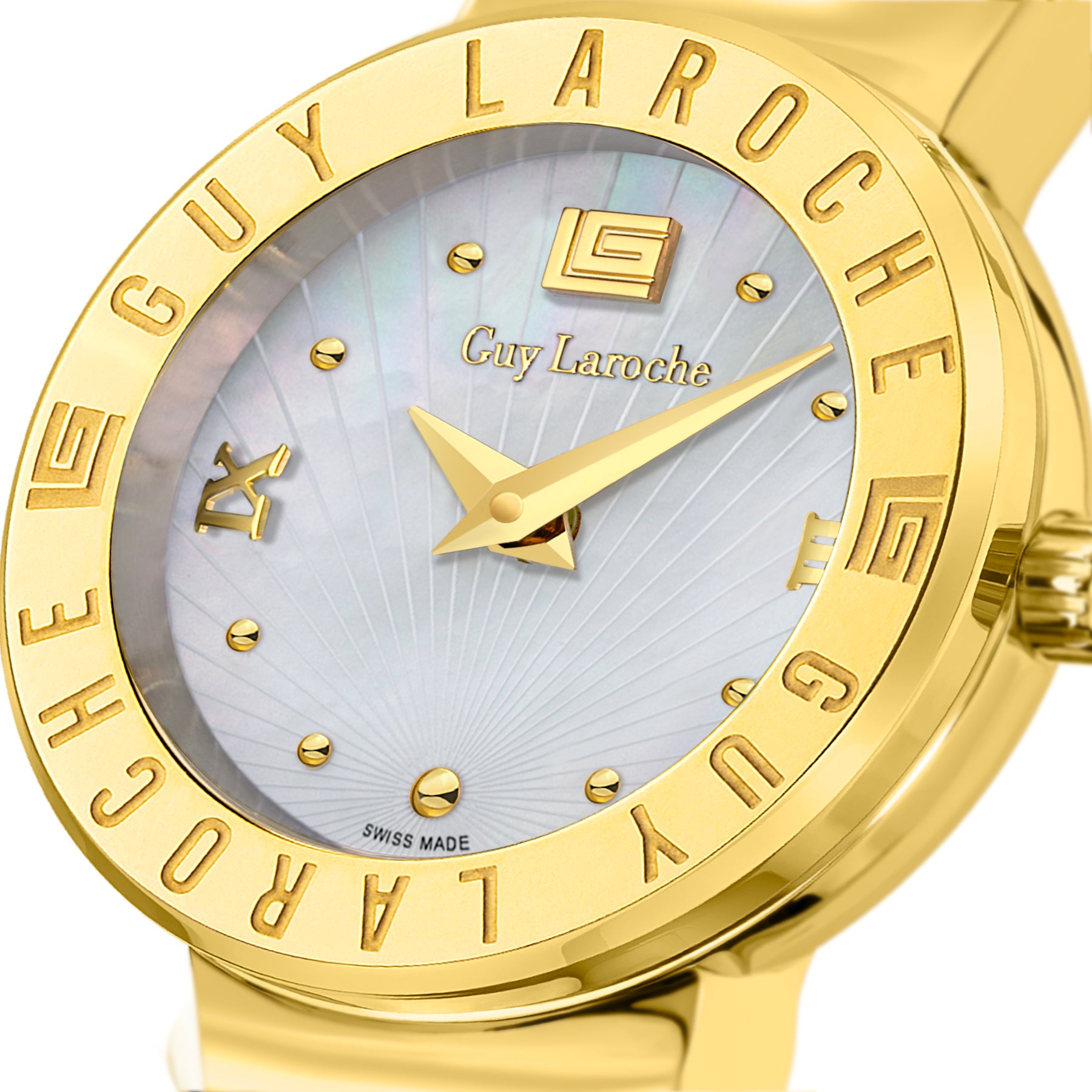 Guy Laroche Betty 2 Hands Round Dial White MOP Bracelet Watch for women - GLWLG0000916