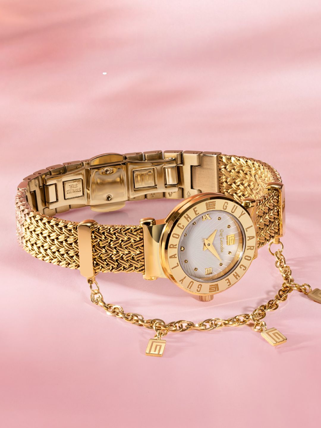 Guy Laroche Betty 2 Hands Round Dial White MOP Bracelet Watch for women - GLWLG0000916