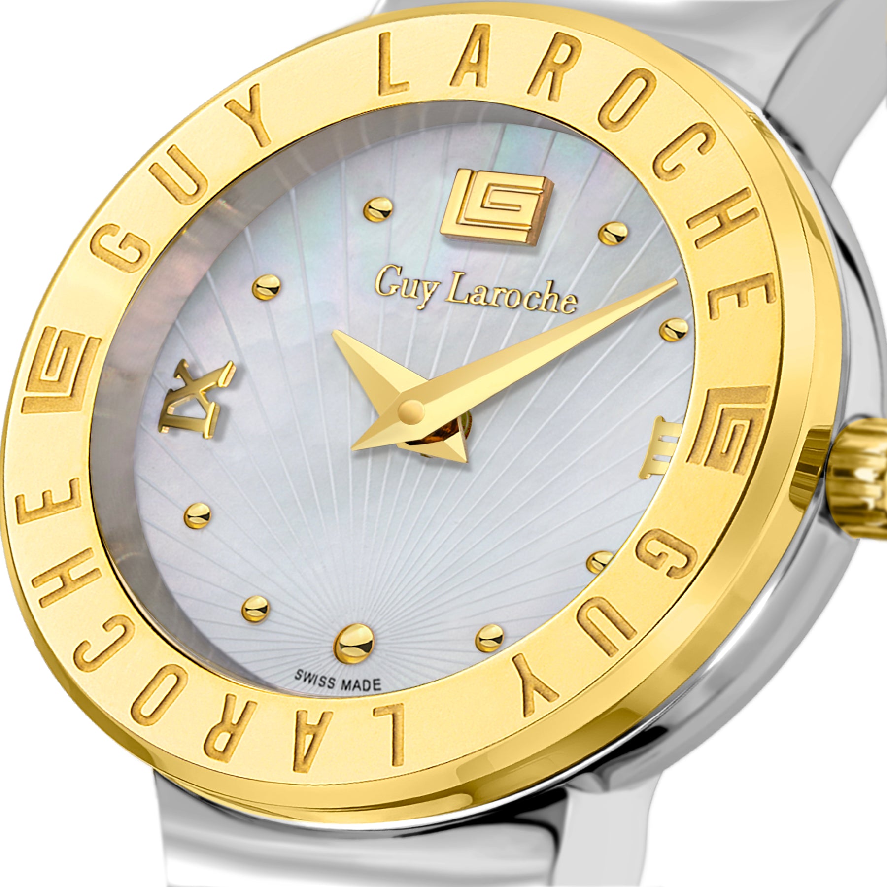 Guy Laroche Betty 2 Hands Round Dial White MOP Bracelet Watch for women - GLWLG0000917