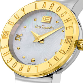 Guy Laroche Betty 2 Hands Round Dial White MOP Bracelet Watch for women - GLWLG0000917