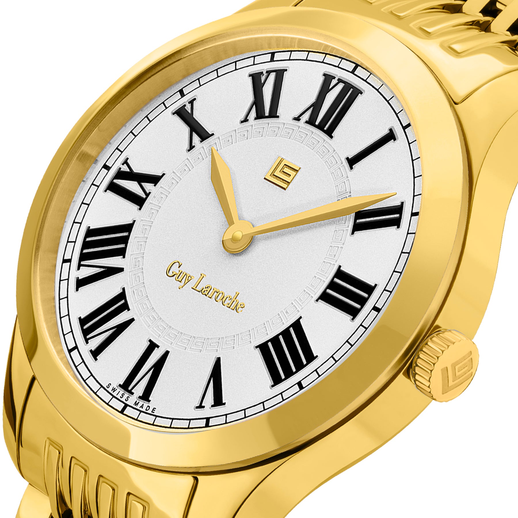 Guy Laroche Louise 2 Hands Brown Dial White Watch for Women - GLWLG0001106