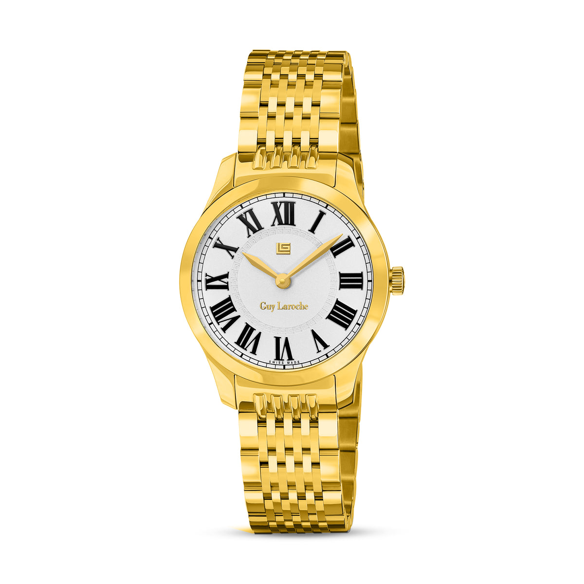 Guy Laroche Louise 2 Hands Brown Dial White Watch for Women - GLWLG0001106