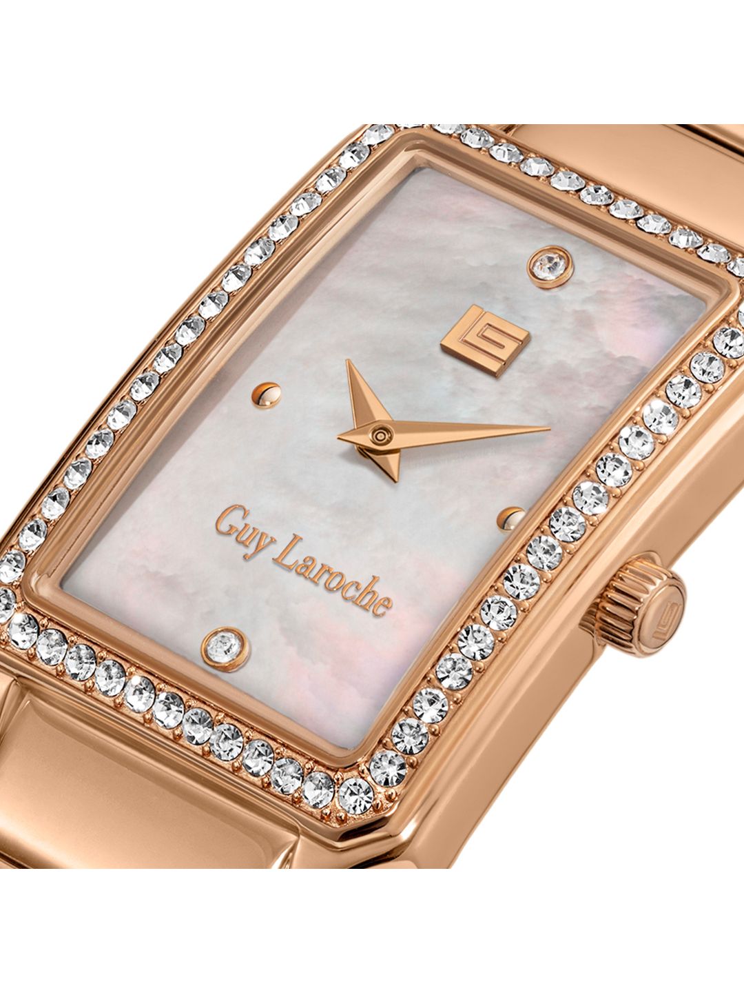 Guy Laroche DEBORAH White MOP Rectangle Dial | Analog Watch For Women's | GLWLG0001802