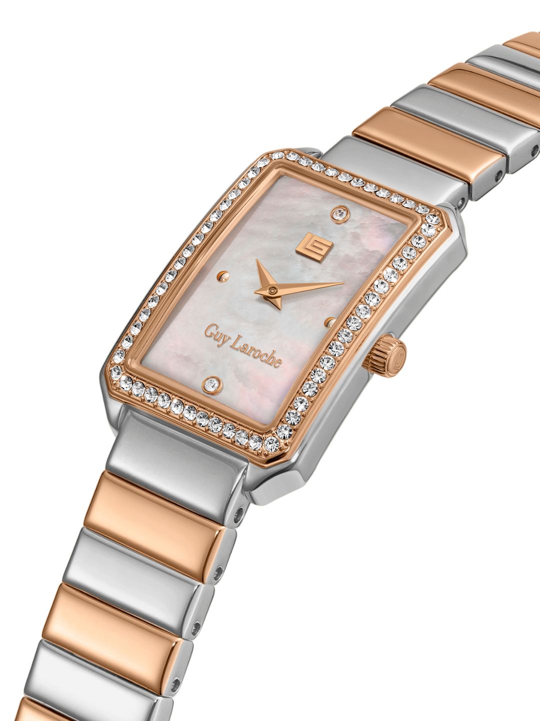 Guy Laroche DEBORAH White MOP Rectangle Dial | Analog Watch For Women's | GLWLG0001804