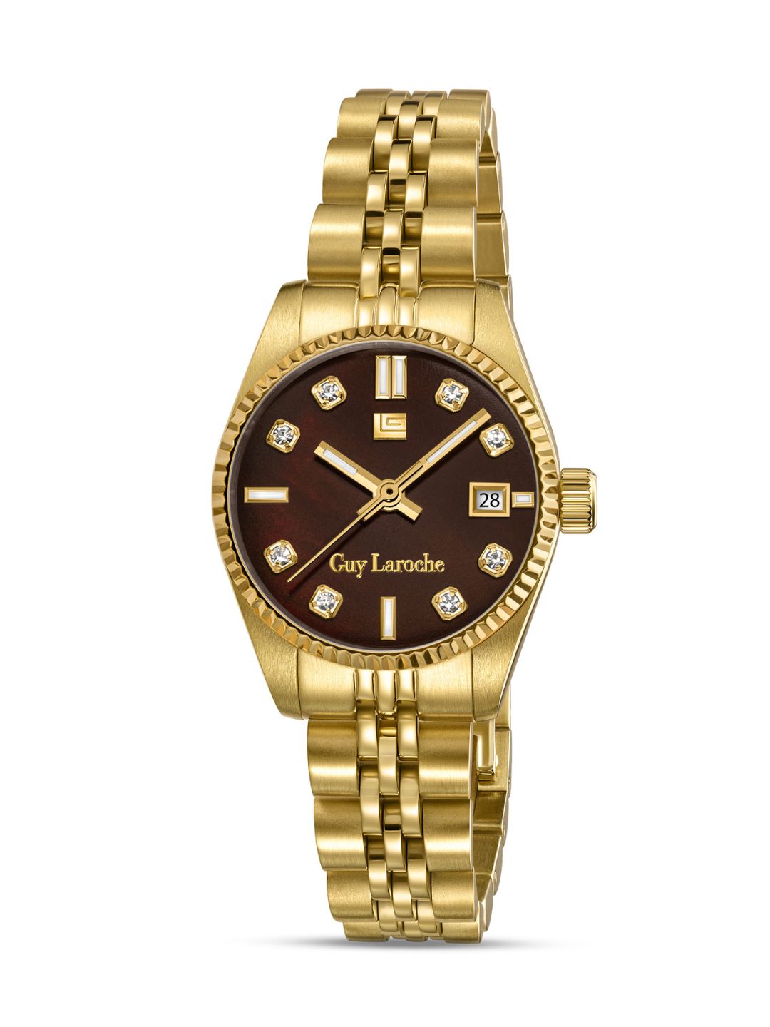 Guy Laroche ROSE Brown MOP Round Dial | Analog Watch For Women's | GLWLG0001902
