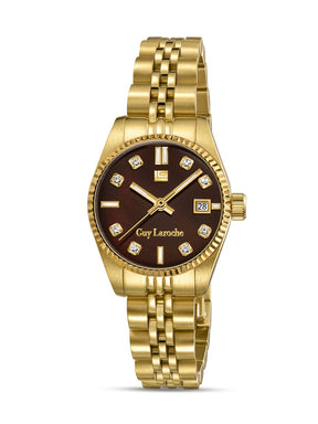 Guy Laroche ROSE Brown MOP Round Dial | Analog Watch For Women's | GLWLG0001902