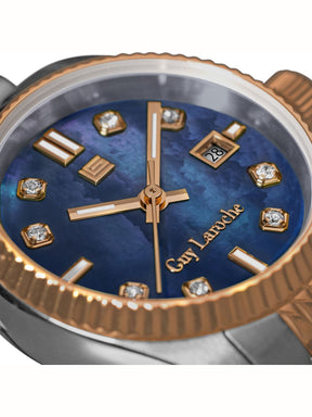 Guy Laroche ROSE Blue MOP Round Dial | Analog Watch For Women's | GLWLG0001905