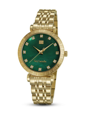 Guy Laroche ELODIE Green MOP Round Dial | Analog Watch For Women's | GLWLG0002702