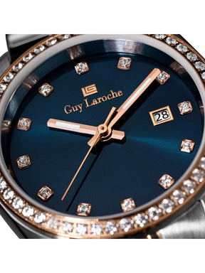 Guy Laroche ROSALIE Blue Sunray Round Dial | Analog Watch For Women's | GLWLG0002807