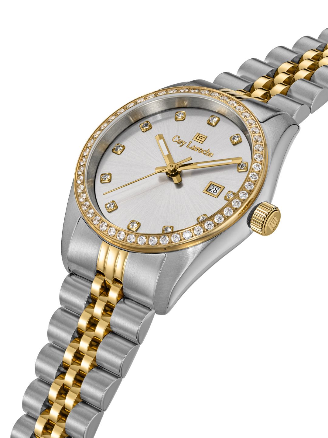 Guy Laroche ROSALIE Silver Sunray Round Dial | Analog Watch For Women's | GLWLG0002808