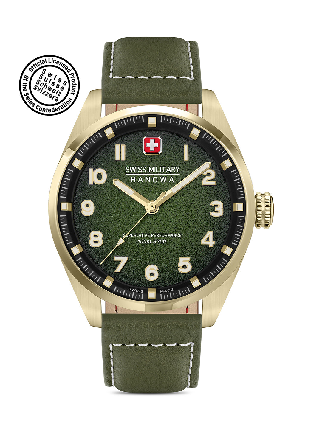 Swiss Military Hanowa SMWGA0001550 AIRMAN FIRST CLASS - Swiss Made Round Olive watch for men