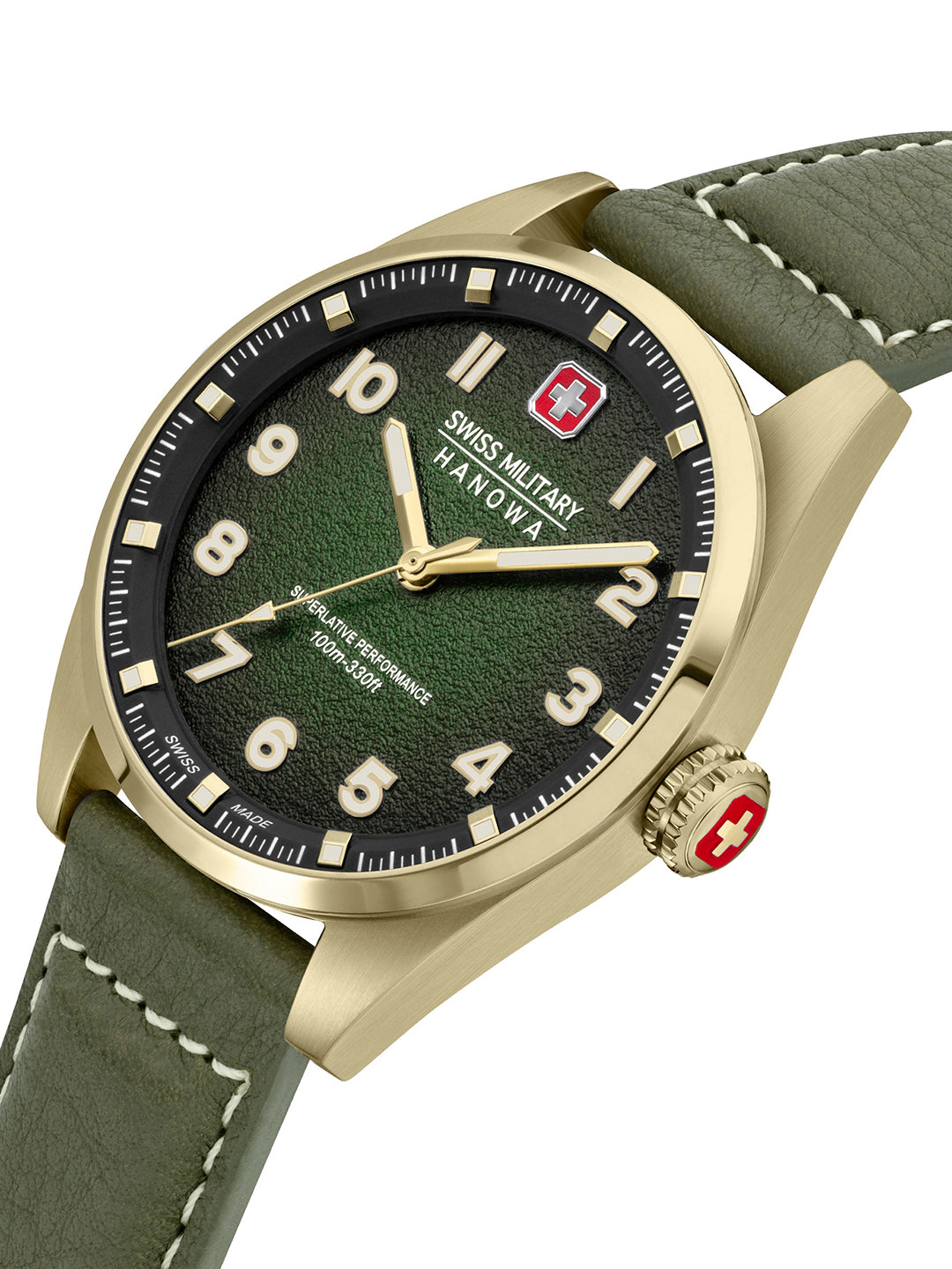 Swiss Military Hanowa SMWGA0001550 AIRMAN FIRST CLASS - Swiss Made Round Olive watch for men