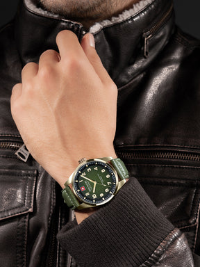 Swiss Military Hanowa SMWGA0001550 AIRMAN FIRST CLASS - Swiss Made Round Olive watch for men