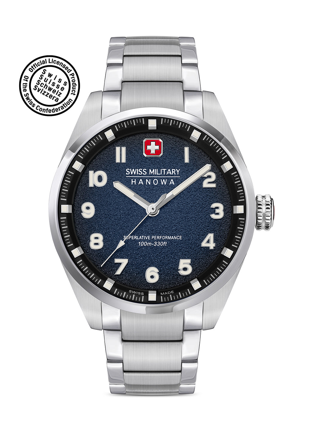 SWISS MILITARY HANOWA GREYHOUND BLUE ROUND DIAL ANALOG WATCH FOR Men's SMWGG0001504