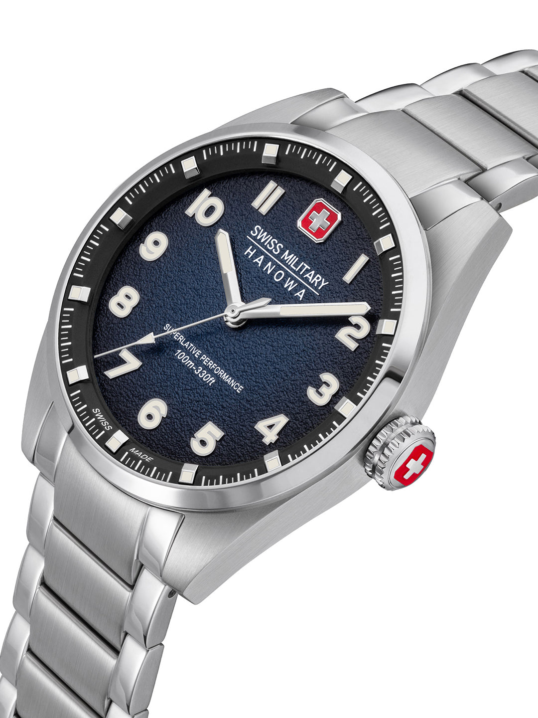 SWISS MILITARY HANOWA GREYHOUND BLUE ROUND DIAL ANALOG WATCH FOR Men's SMWGG0001504