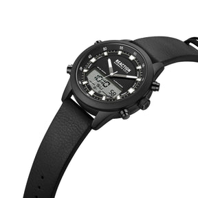 Kenneth Cole Reaction ANA-DIGIT Black Black Synthetic Leather Strap Casual Watch for Men's - KRWGD9005302