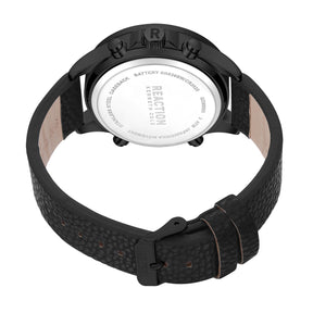 Kenneth Cole Reaction ANA-DIGIT Black Black Synthetic Leather Strap Sports Wear Watch for Men's - KRWGD9006601