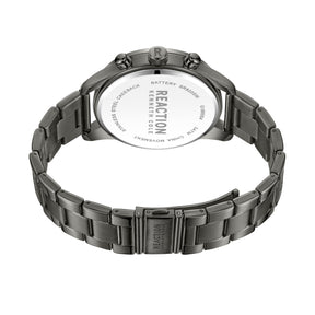 Kenneth Cole Reaction Chronograph Black Gun Stainless Steel Bracelet Casual Watch for Men's - KRWGI9005405