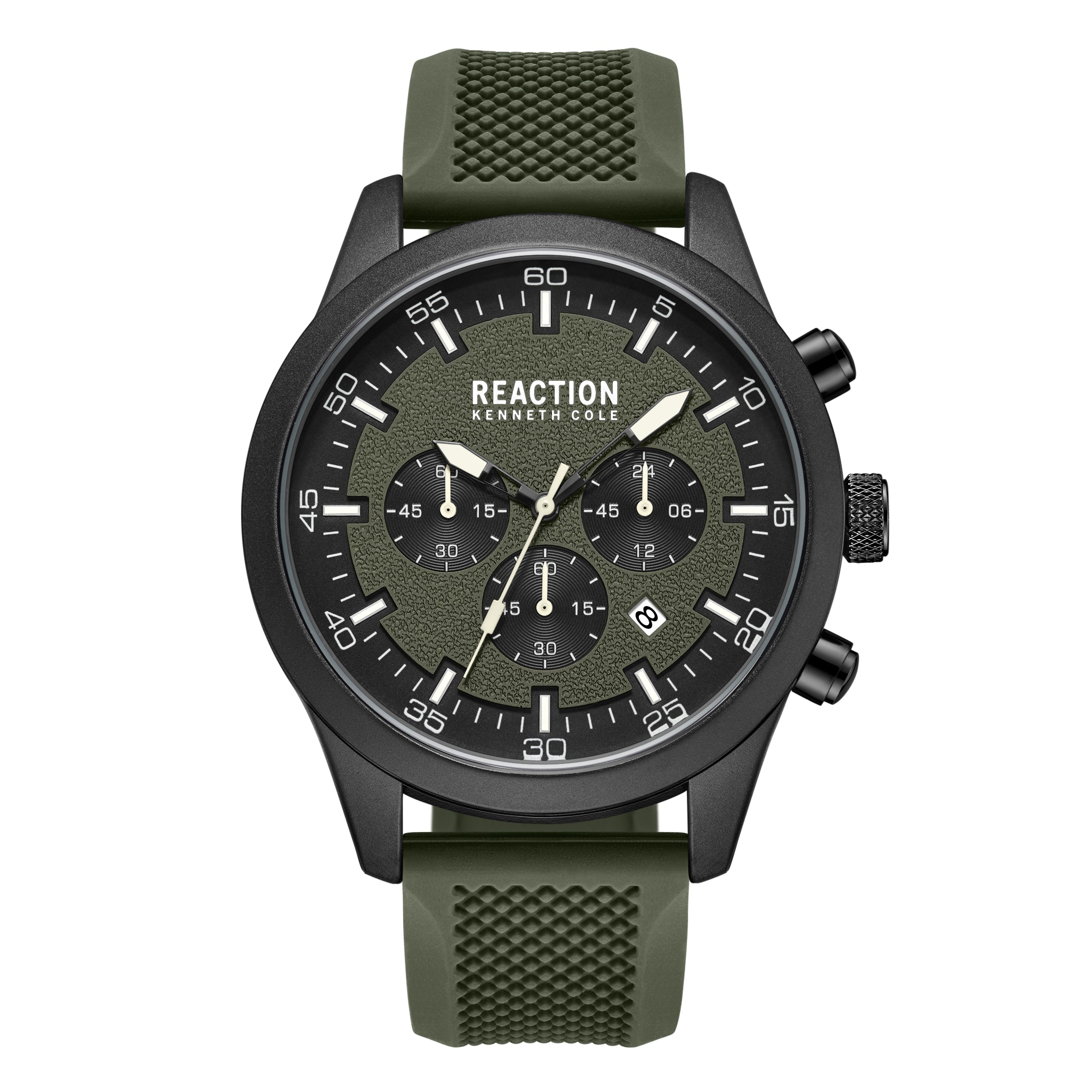 Kenneth Cole Reaction Chronograph Green Green Silicon Strap Casual Watch for Men's - KRWGO9005403