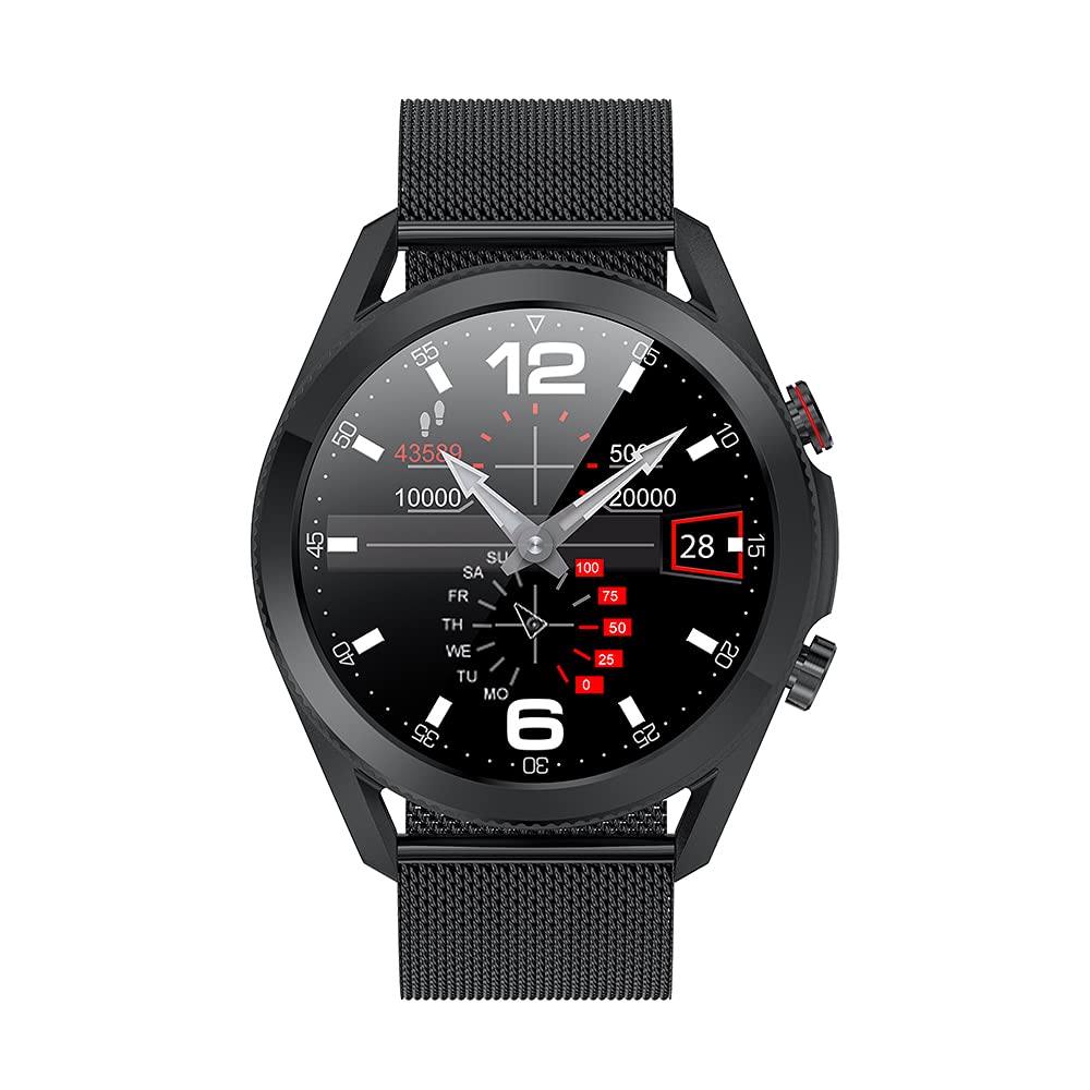 French Connection Black Mesh Unisex Smartwatch- L19 B