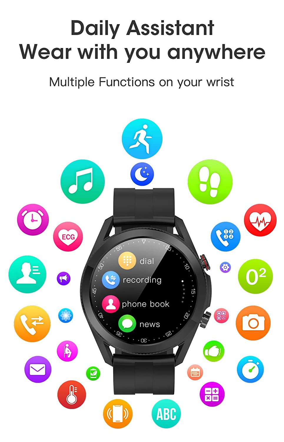 French Connection Black Silicone Unisex Smartwatch- L19 C