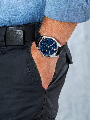 Swiss Military Hanowa SMWGB0000701 AFTERBURN GMT - Swiss Made Round Blue watch for men