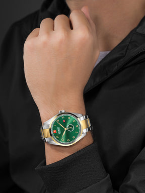 SWISS MILITARY HANOWA LYNX GREEN ROUND DIAL ANALOG WATCH FOR Men's SMWGH0000760