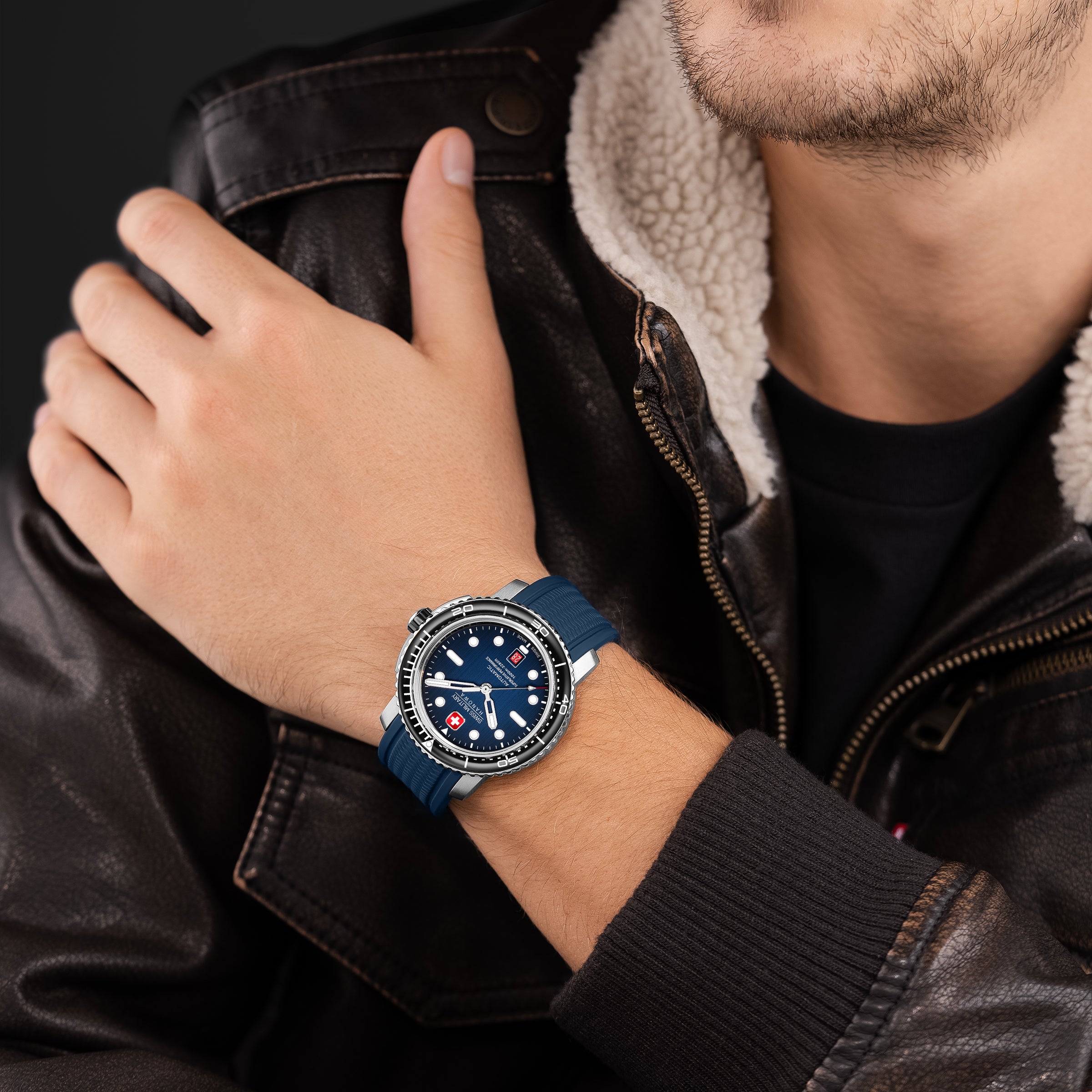 Swiss Military Hanowa SMWGL0002002-SET  - swiss made Round Blue Automatic - Watch for men with spare bracelet