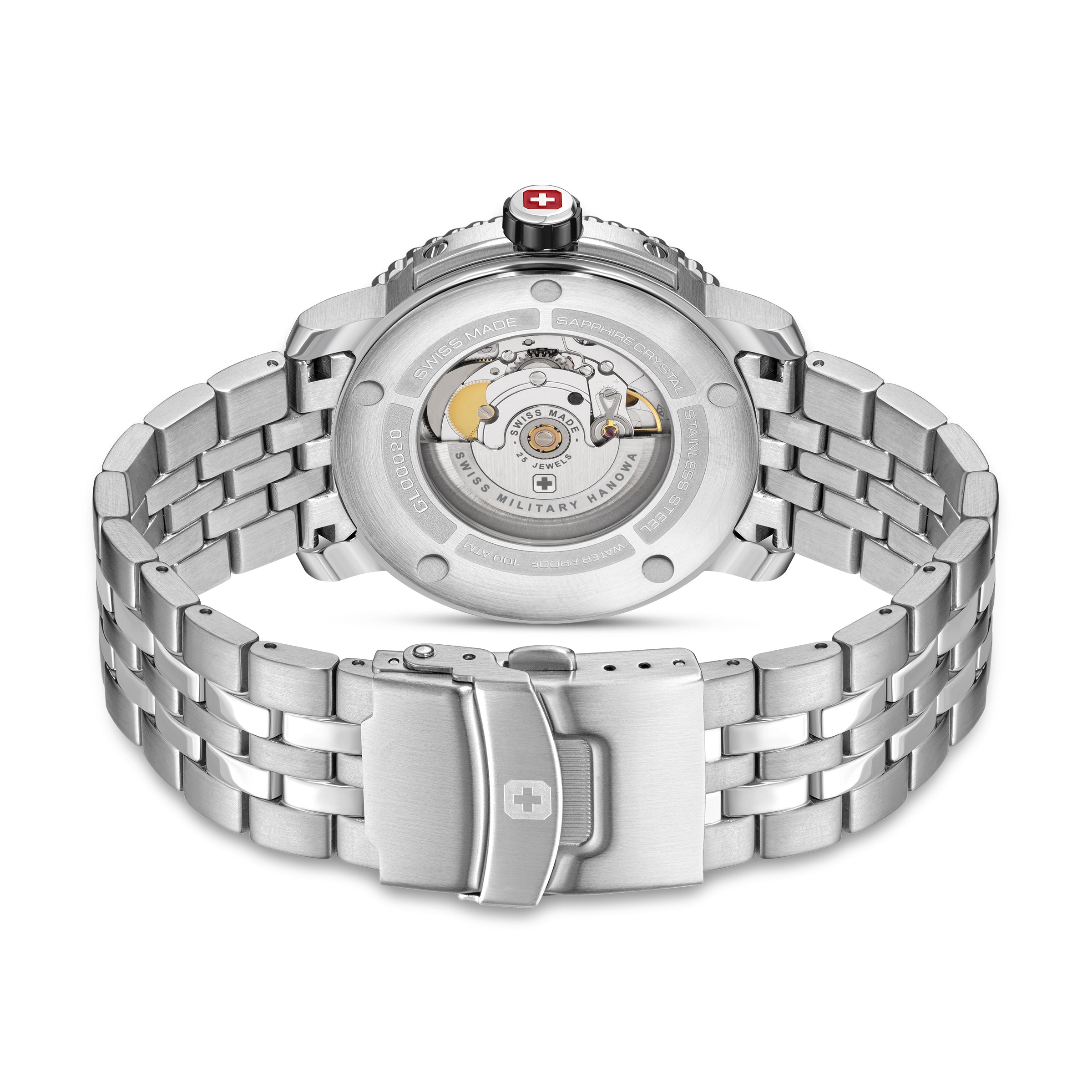 Swiss Military Hanowa MAITRE PLONGEUR SMWGL0002001-SET  - swiss made Round Black Automatic - Watch for men with set of interchangeable bracelet and strap