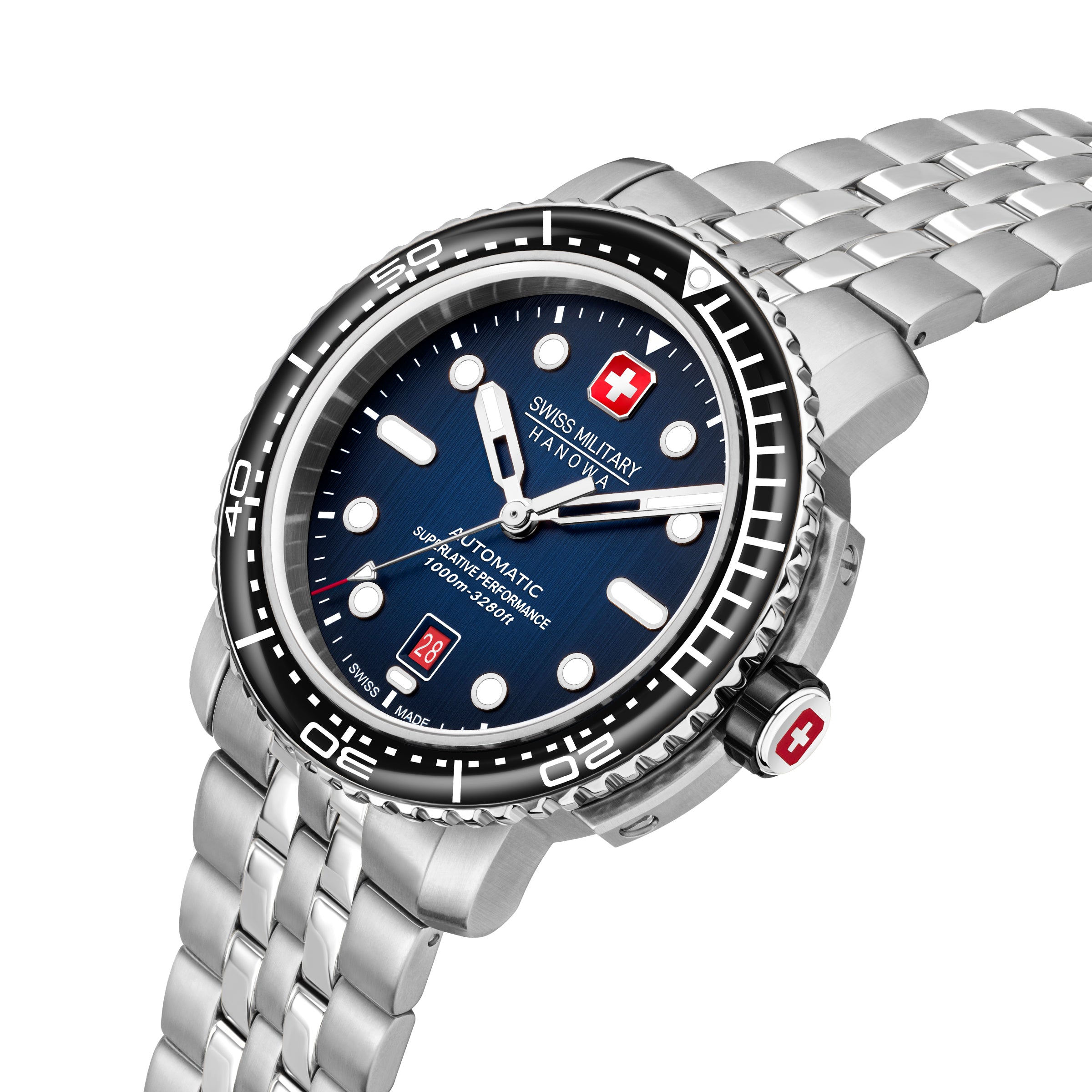 Swiss Military Hanowa SMWGL0002002-SET  - swiss made Round Blue Automatic - Watch for men with spare bracelet