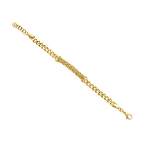 Police Crossed Textured Motif Chain Gold Plated Bracelet For Men - PEAGB0032401