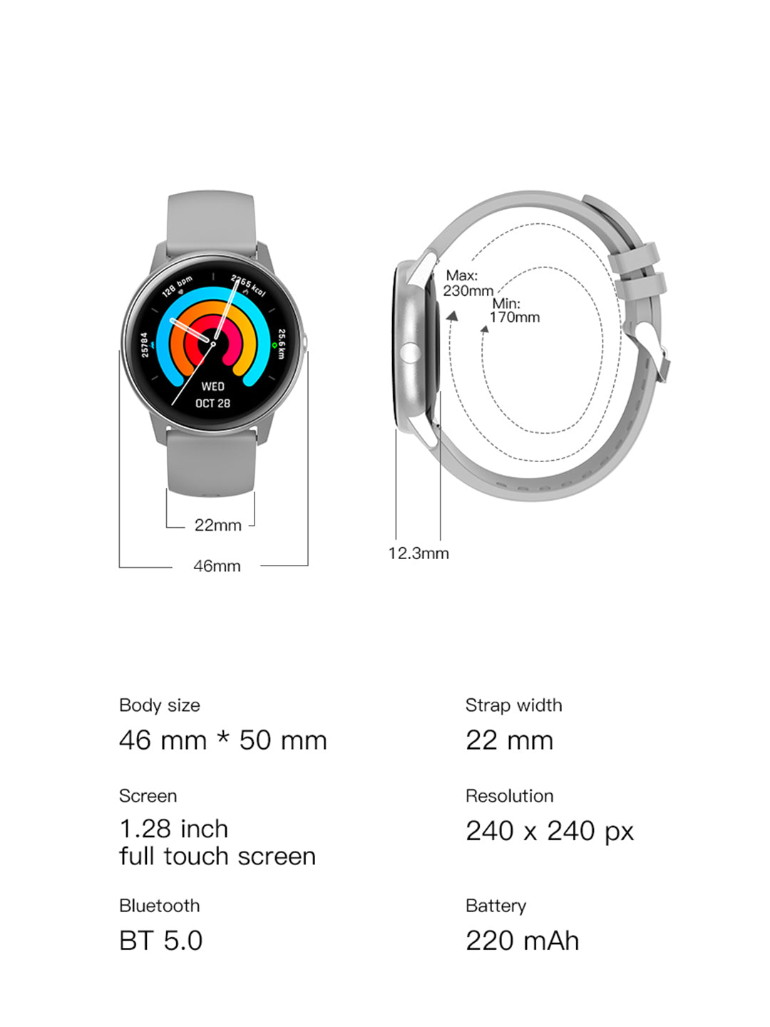 French Connection Pink Unisex Smartwatch R3-C Pro
