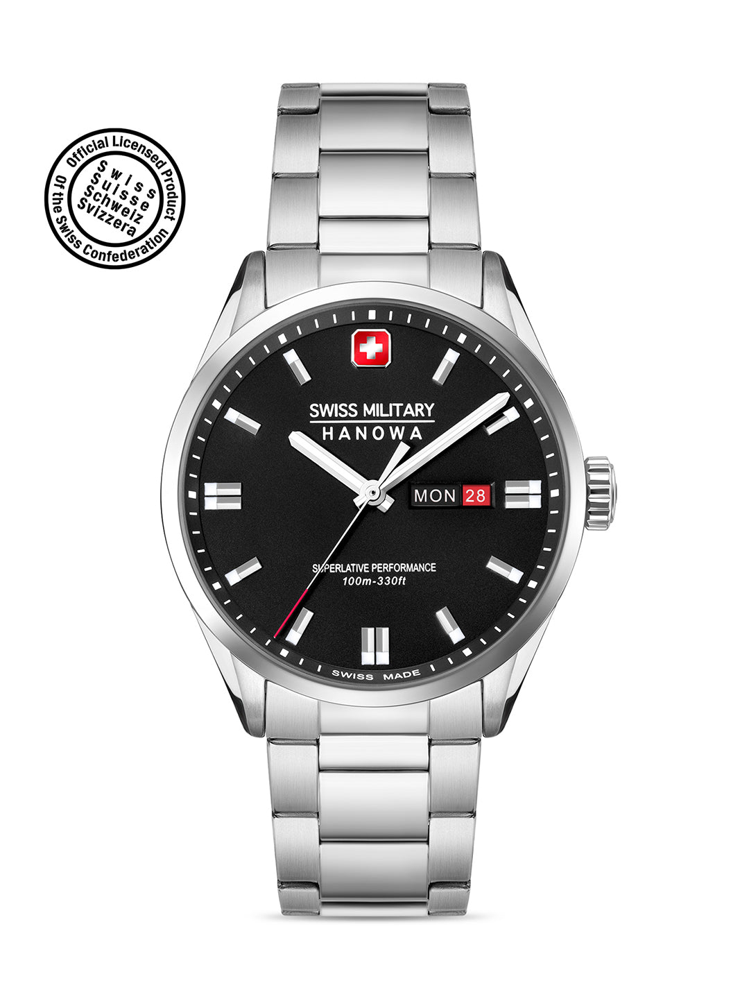 SWISS MILITARY HANOWA ROADRUNNER MAXED BLACK ROUND DIAL ANALOG WATCH FOR Men's SMWGH0001601