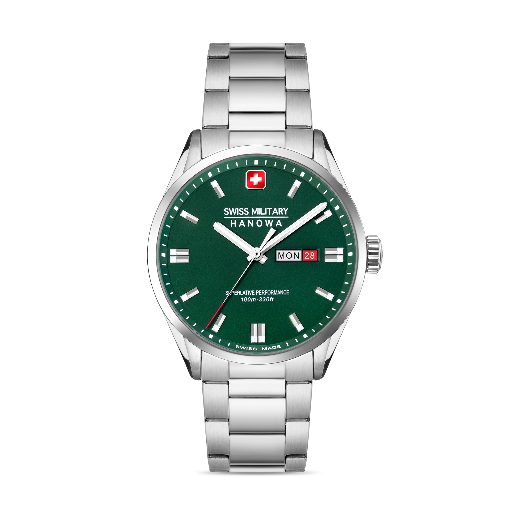 SWISS MILITARY HANOWA ROADRUNNER MAXED OLIVE ROUND DIAL ANALOG WATCH FOR Men's SMWGH0001603