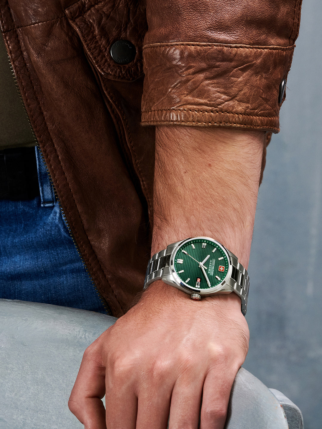 Swiss Military Hanowa Roadrunner Green Dial Watch for Men - SMWGH2200105