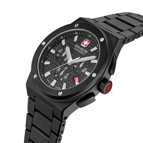 SWISS MILITARY HANOWA SIDEWINDER CERAMIC BLACK ROUND DIAL ANALOG WATCH FOR Men's SMWGI0002280