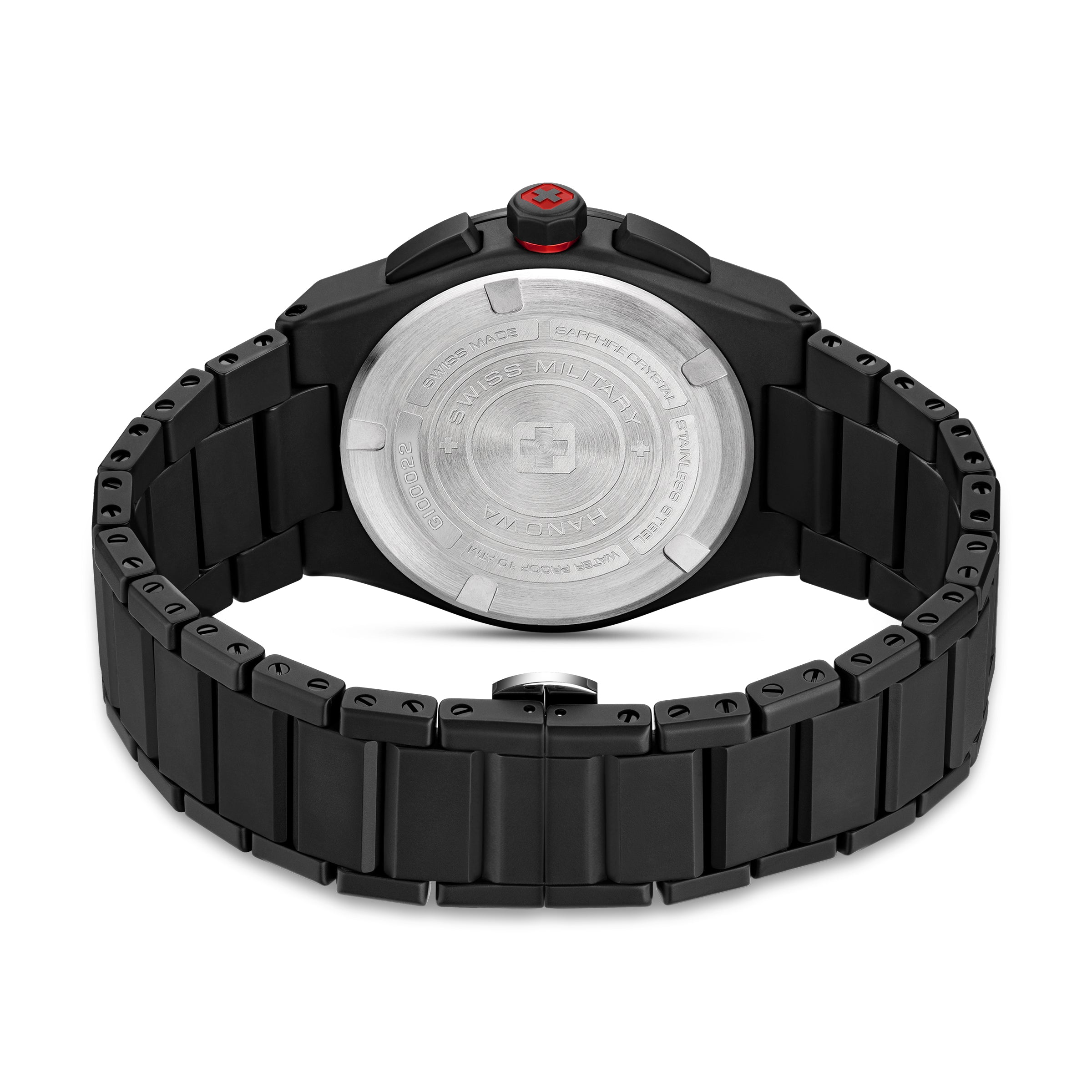 SWISS MILITARY HANOWA SIDEWINDER CERAMIC BLACK ROUND DIAL ANALOG WATCH FOR Men's SMWGI0002280