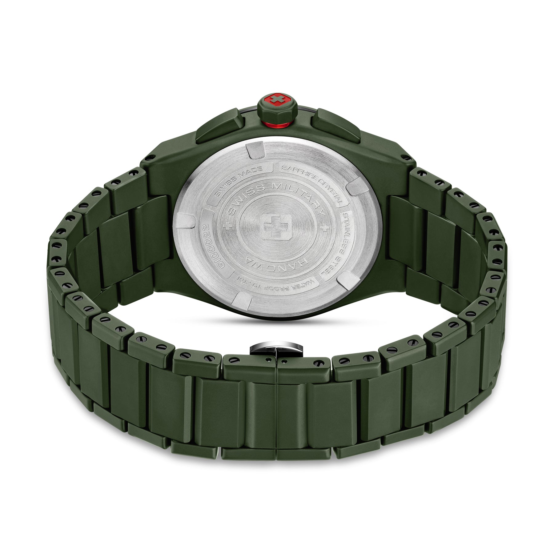 SWISS MILITARY HANOWA SIDEWINDER CERAMIC GREEN ROUND DIAL ANALOG WATCH FOR Men's SMWGI0002282