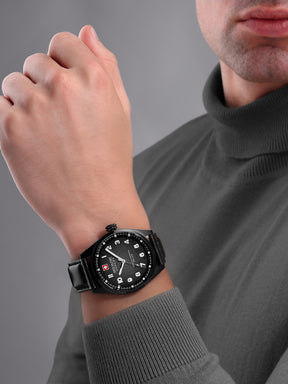 Swiss Military Hanowa SMWGA0001530 AIRMAN FIRST CLASS - Swiss Made Round Black watch for men